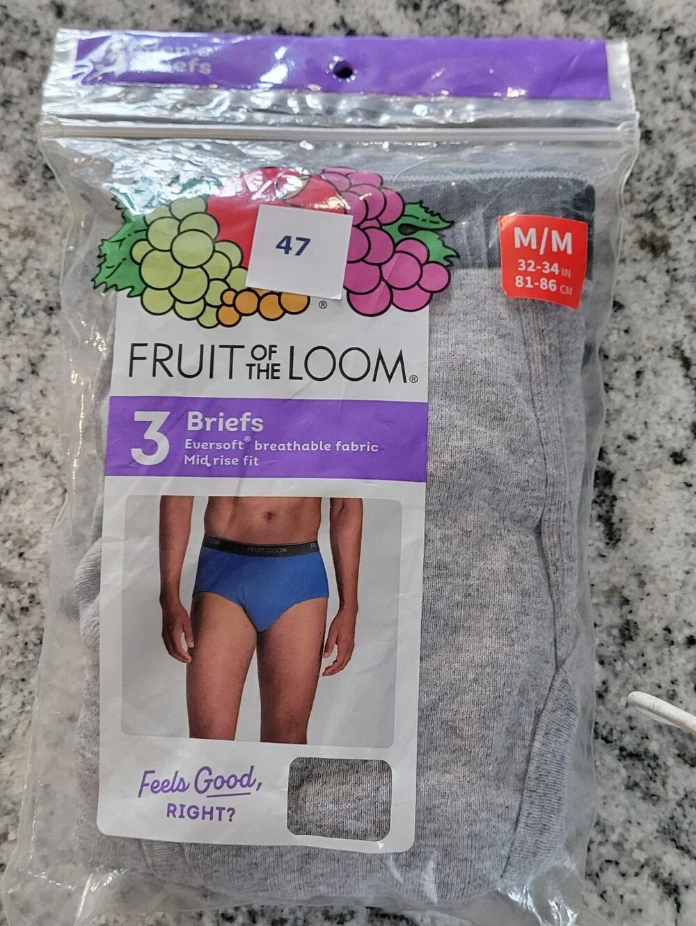 Fruit of the Loom Boys' Briefs Pack - Gray and Blue (3 Pack)